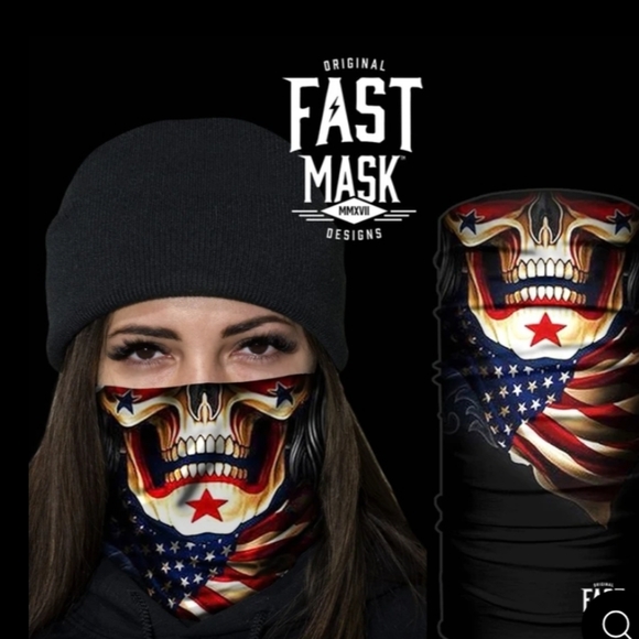 USA Skull N Bandana Face Mask - Picture 5 of 6